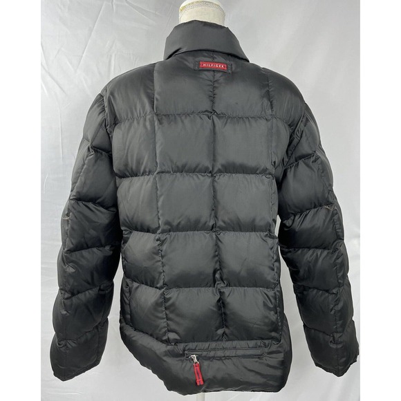 Tommy Hilfiger Black Puffer Jacket Juniors XL White Tag Early to Mid 00's - Picture 2 of 11